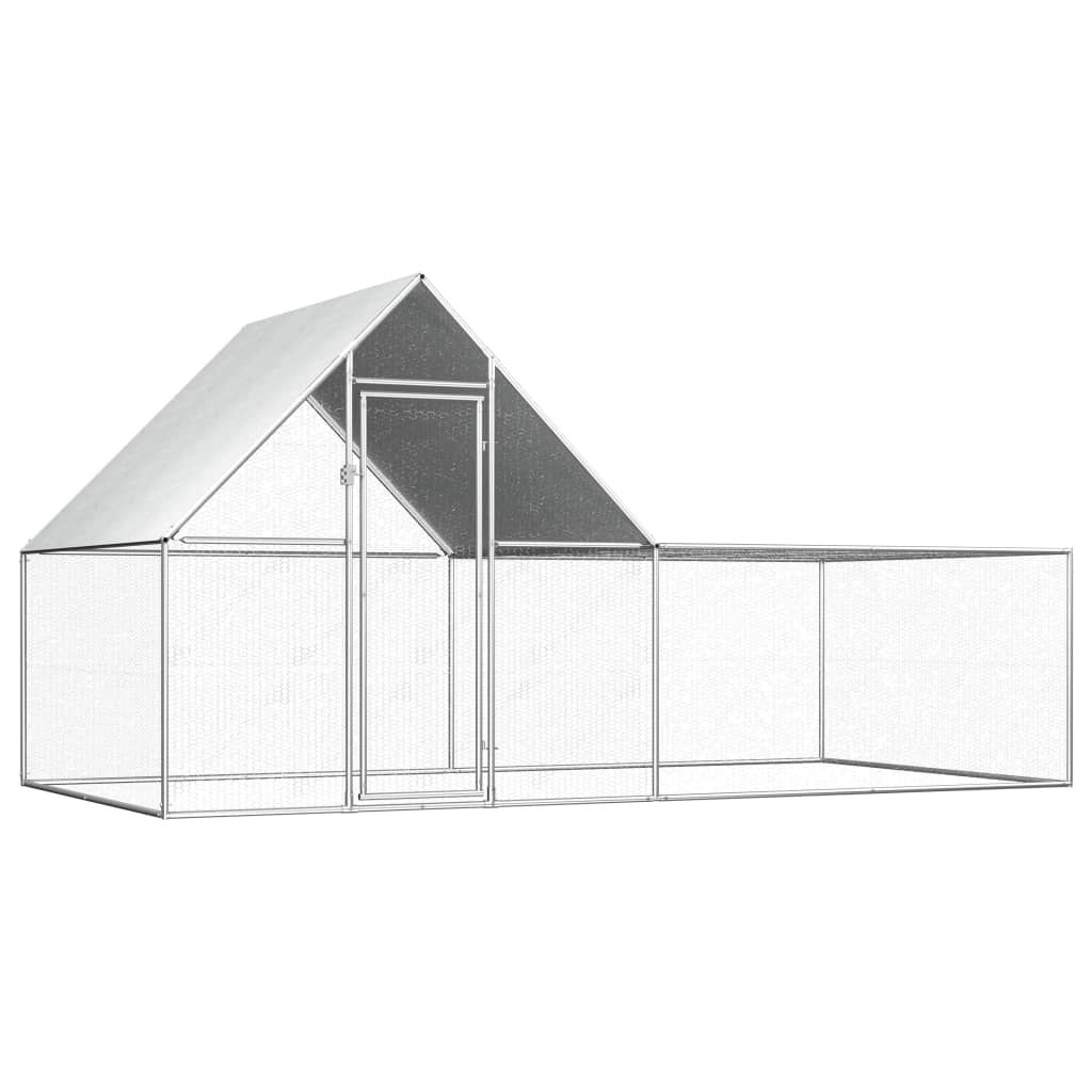 EU-Direct-vidaxl-144556-Outdoor-Chicken-Coop-4x2x2-m-Galvanised-Steel-House-Cage-Foldable-Puppy-Cats-1948948-1