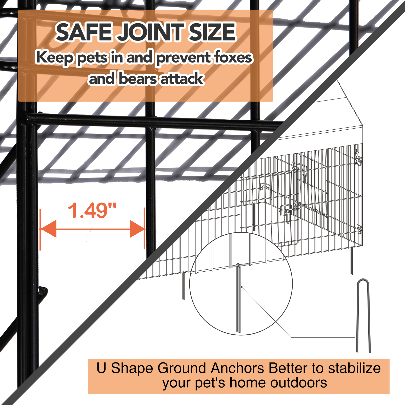 PawGiant-Chicken-Coop-Run-Cage-Upgrade-866quottimes40quottimes38quot-Metal-Chicken-Fence-Pen-Pet-Pla-1870094-5