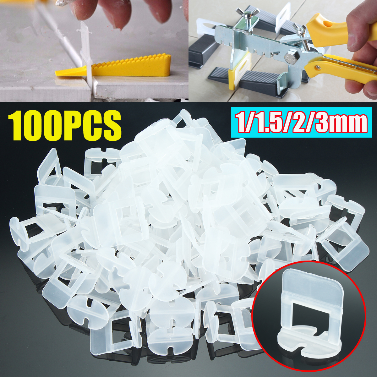100Pcs-10152030mm-Tile-Leveling-System-Spacer-Clips-Floor-Wall-Tiling-Tool-1248356-5