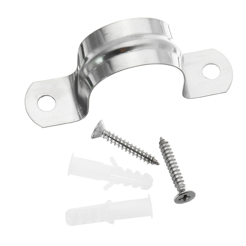 10Pcs-16-32mm-304-Stainless-Steel-Pipe-Strap-Clamp-Holder-Fastener-with-Screws-1241157-3