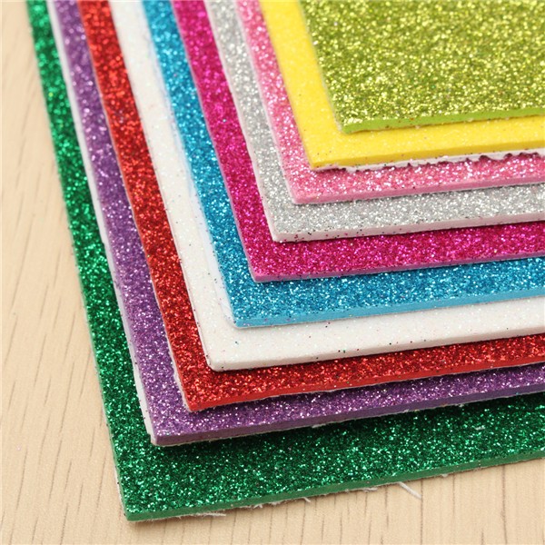 10Pcs-8x12-Inch-Adhesive-Glitter-Paper-Card-Assorted-Colors-Scrapbooking-Crafts-1114134-5