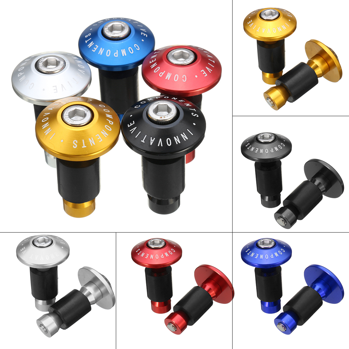 2Pcs-22mm-CNC-Parts-Road-MTB-Handlebar-Cap-Hand-Grips-Bar-End-Plugs-1286639-1