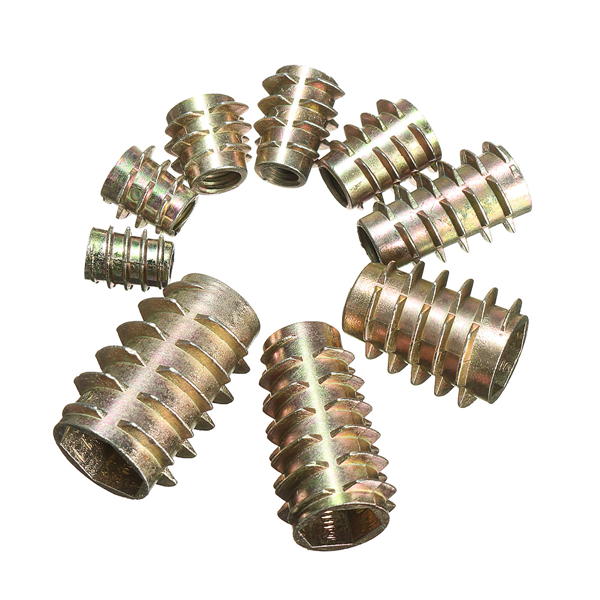 9-Size-M4-M5-M6-M8-M10-Hex-Drive-Screw-In-Threaded-Insert-For-Wood-Type-E-1088261-2