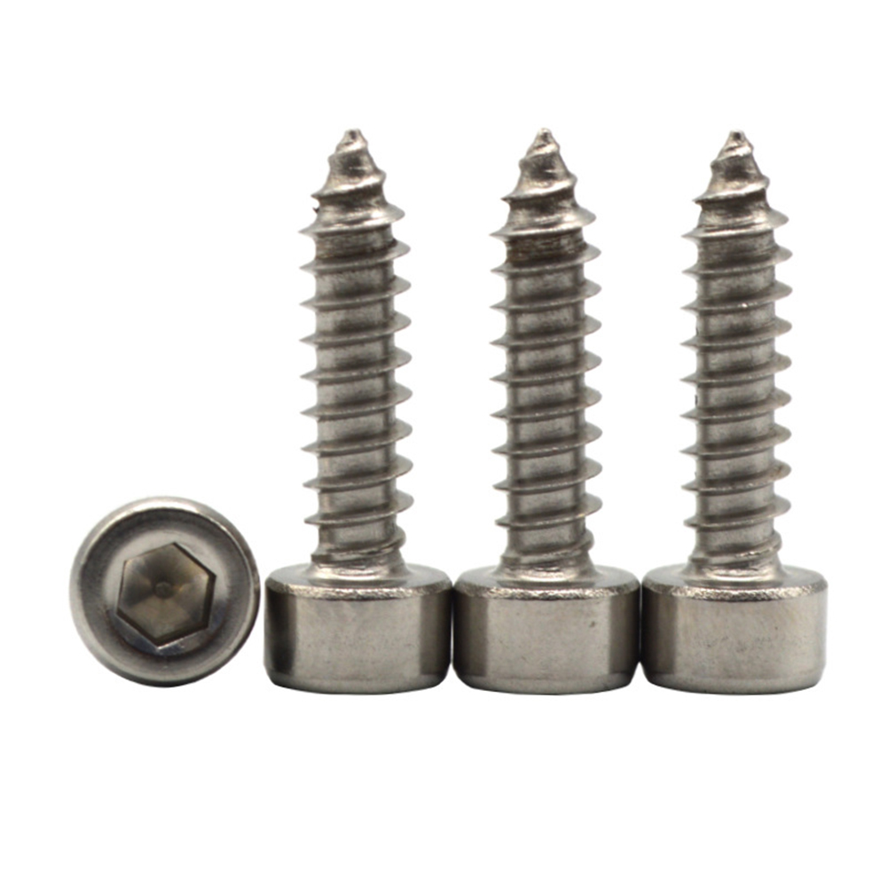 Suleve-M2SH3-50Pcs-M2-304-Stainless-Steel-Hex-Socket-Cylinder-Cap-Head-Self-Tapping-Screw-Wood-Screw-1567336-2