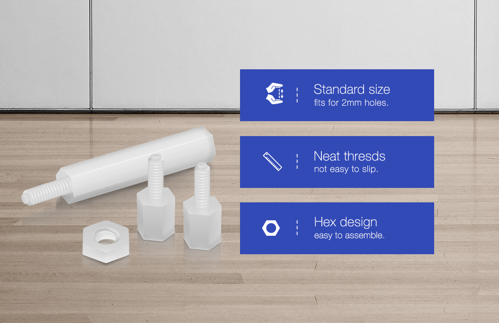 Sulevetrade-M2NH2-M2-Nylon-Screw-White-Hex-Screw-Nut-Nylon-PCB-Standoff-Assortment-Kit-140Pcs-996104-3