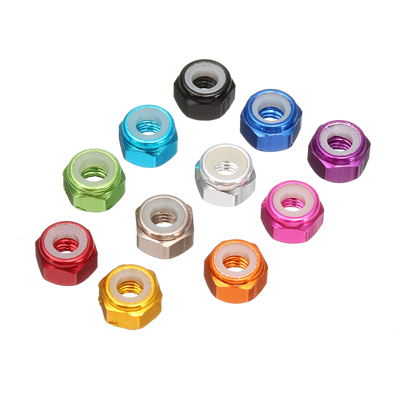 Sulevetrade-M4AN1-10Pcs-M4-Self-locking-Nylon-Nut-Aluminum-Alloy-Multi-color-1257632-1