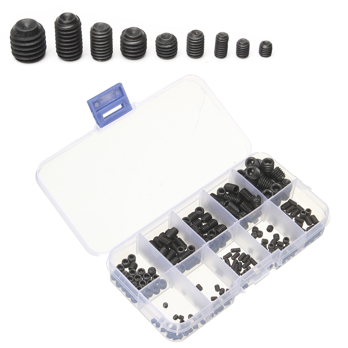 Sulevetrade-MXAS1-250Pcs-Head-Socket-Hex-Set-Grub-Screw-Cup-Point-Alloy-Steel-Assortment-With-Case-1129439-1