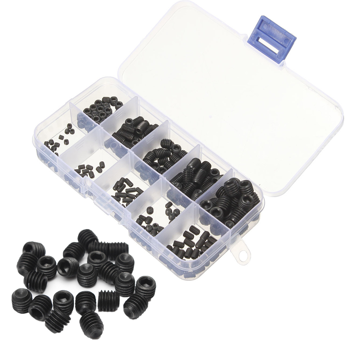 Sulevetrade-MXAS1-250Pcs-Head-Socket-Hex-Set-Grub-Screw-Cup-Point-Alloy-Steel-Assortment-With-Case-1129439-5