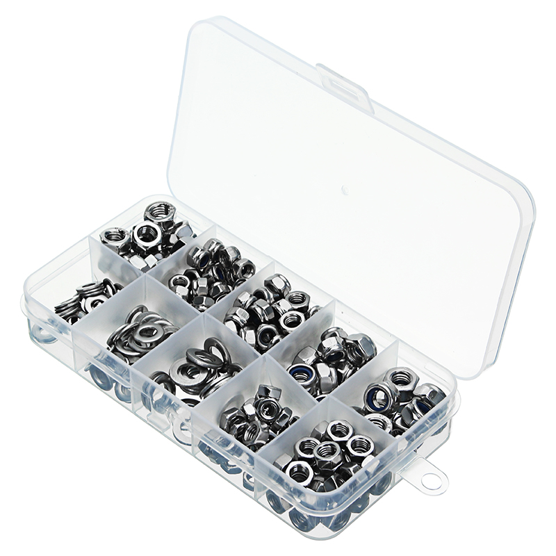 Sulevetrade-MXSN2-255pcs-Stainless-Steel-Nylon-Lock-Nuts-Full-Nuts-Washers-Kit-M4-M5-M6-1249457-2