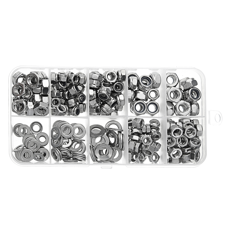 Sulevetrade-MXSN2-255pcs-Stainless-Steel-Nylon-Lock-Nuts-Full-Nuts-Washers-Kit-M4-M5-M6-1249457-3