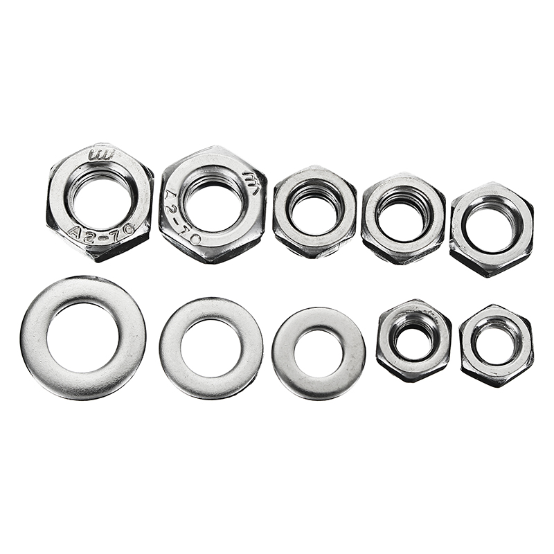 Sulevetrade-MXSN2-255pcs-Stainless-Steel-Nylon-Lock-Nuts-Full-Nuts-Washers-Kit-M4-M5-M6-1249457-5
