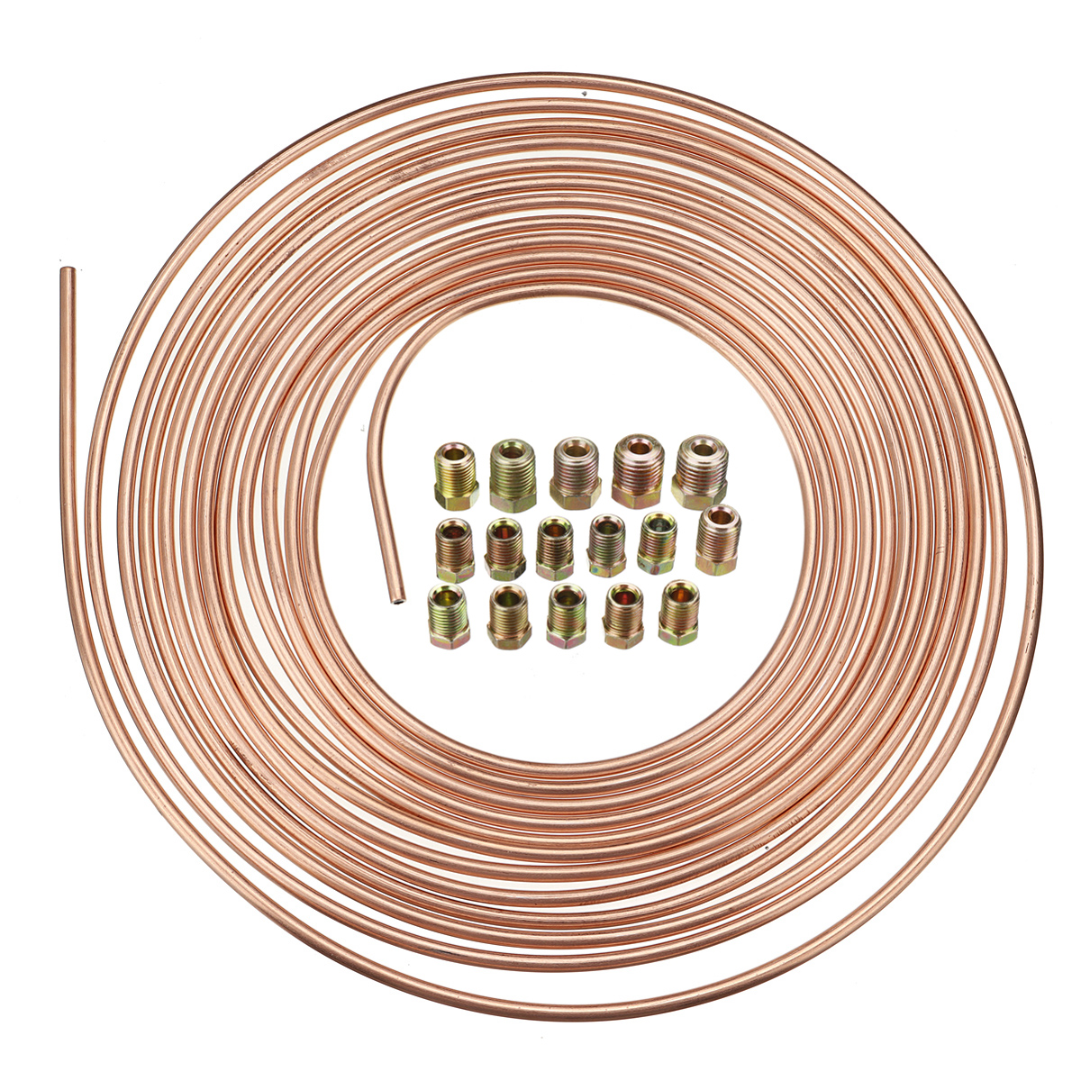 Universal-25Ft-Copper-Nickel-Brake-Line-Tubing-Kit-316quot-OD-with-15Pcs-Nuts-1586631-5