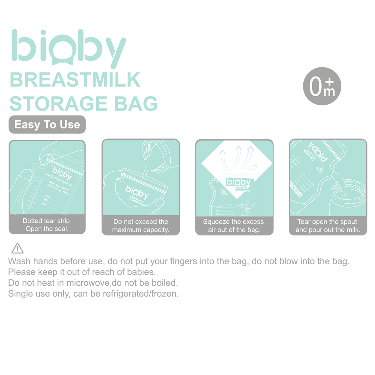 Bioby-100PCS-40ml-Milk-Freezer-Bags-Leakproof-Mother-Milk-Baby-Food-Storage-Breast-Milk-Storage-Bag--1935066-12