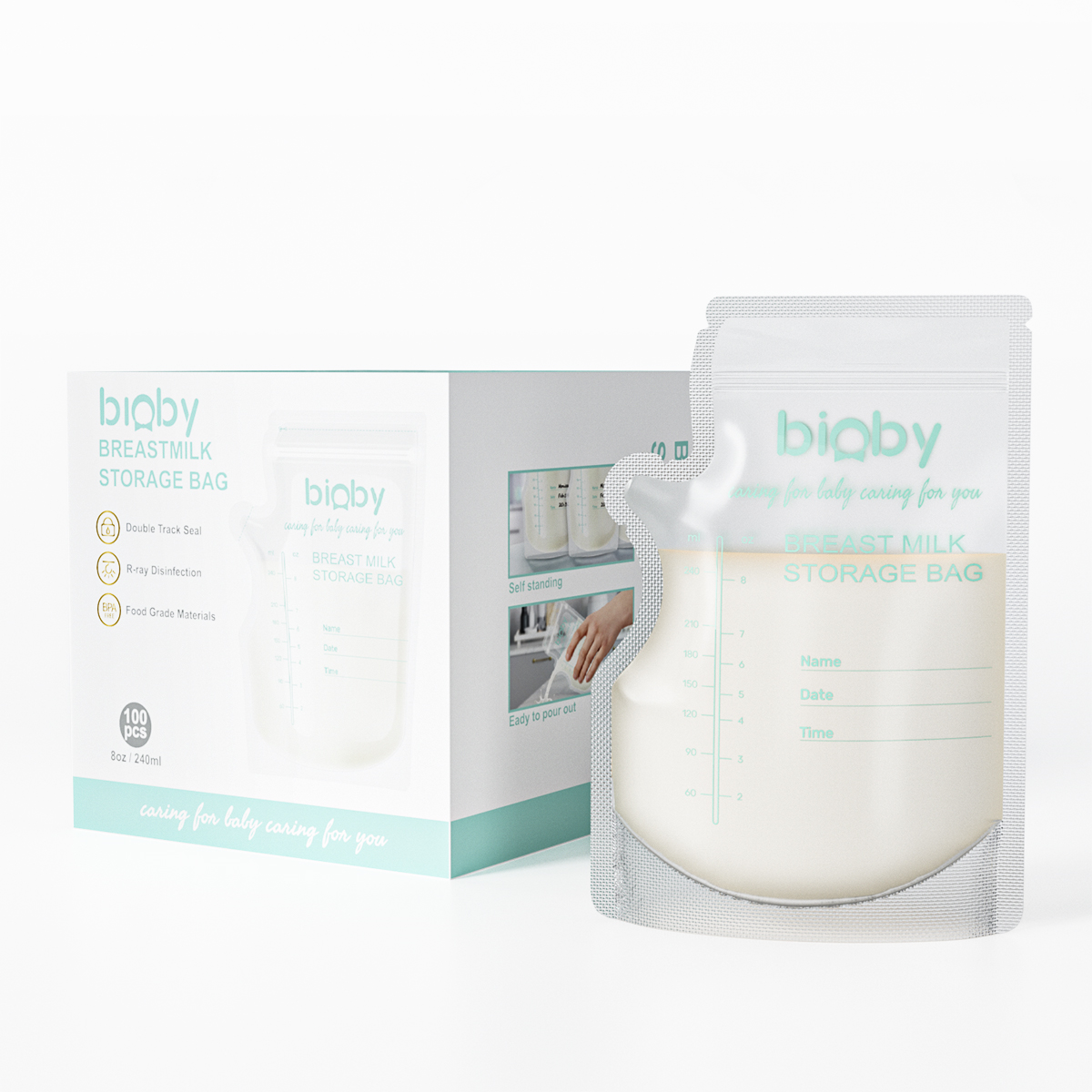 Bioby-100PCS-40ml-Milk-Freezer-Bags-Leakproof-Mother-Milk-Baby-Food-Storage-Breast-Milk-Storage-Bag--1935066-14