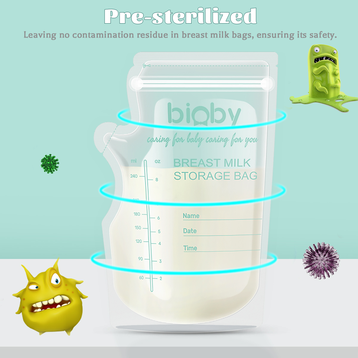 Bioby-100PCS-40ml-Milk-Freezer-Bags-Leakproof-Mother-Milk-Baby-Food-Storage-Breast-Milk-Storage-Bag--1935066-3