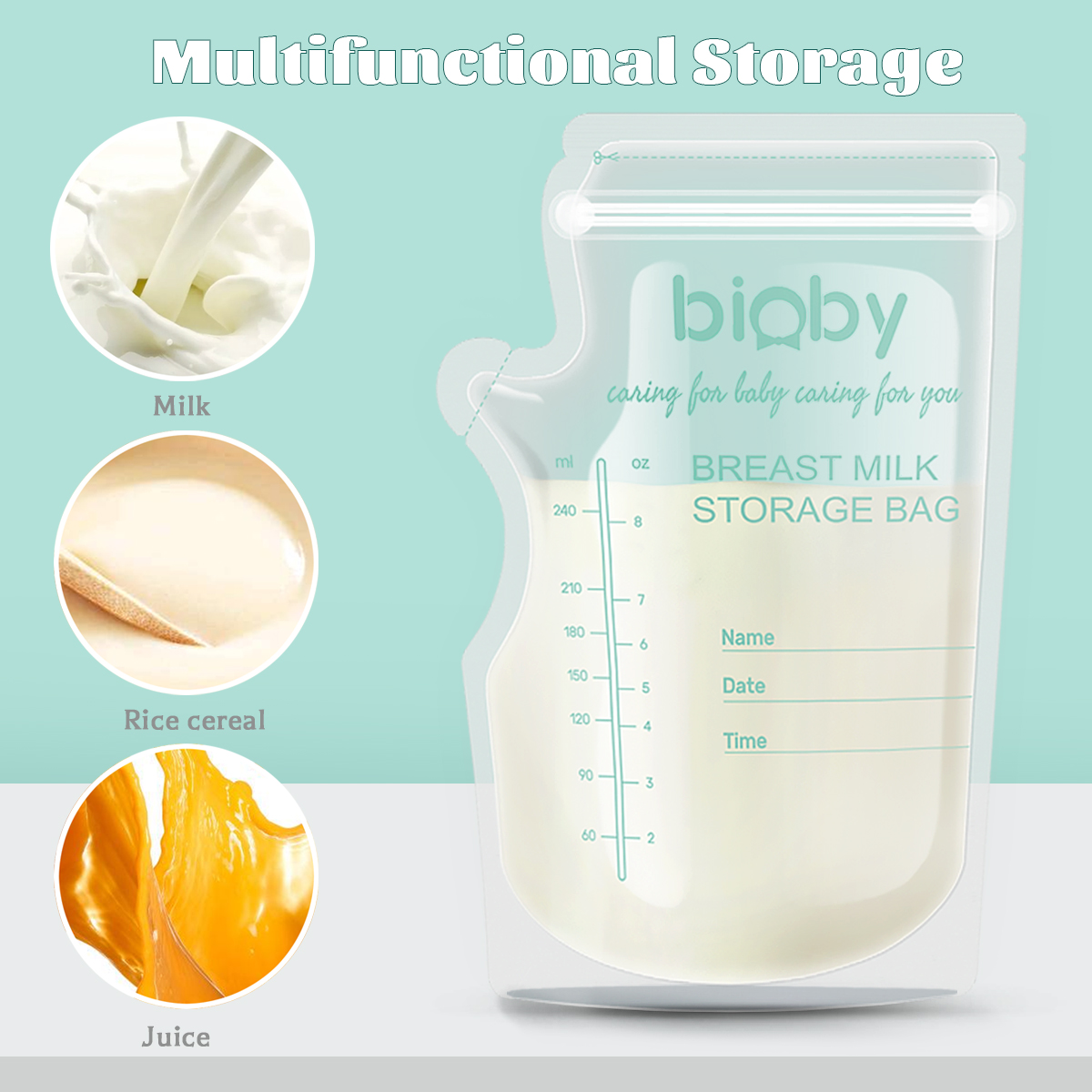Bioby-100PCS-40ml-Milk-Freezer-Bags-Leakproof-Mother-Milk-Baby-Food-Storage-Breast-Milk-Storage-Bag--1935066-9