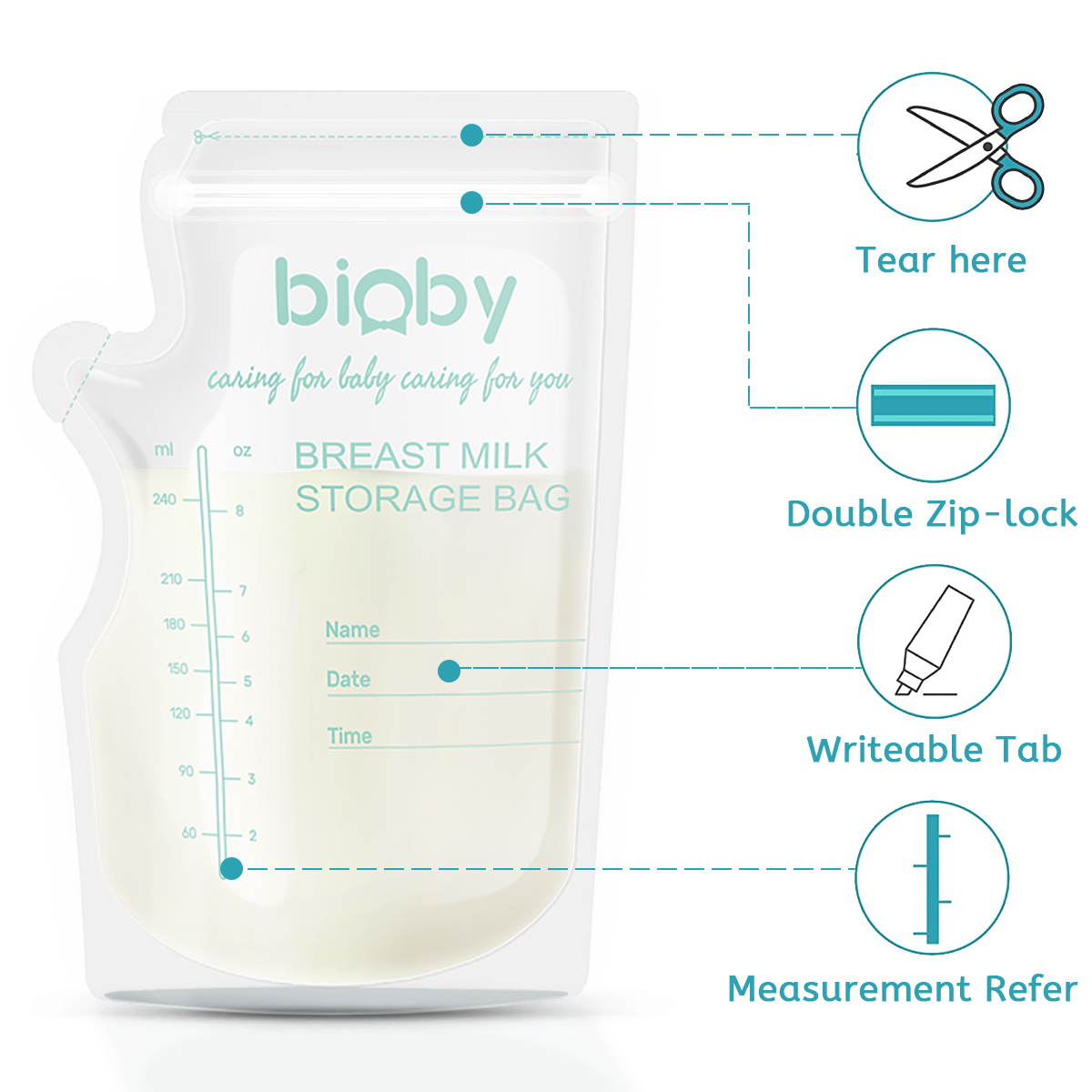 Bioby-100PCS-40ml-Milk-Freezer-Bags-Leakproof-Mother-Milk-Baby-Food-Storage-Breast-Milk-Storage-Bag--1935066-10