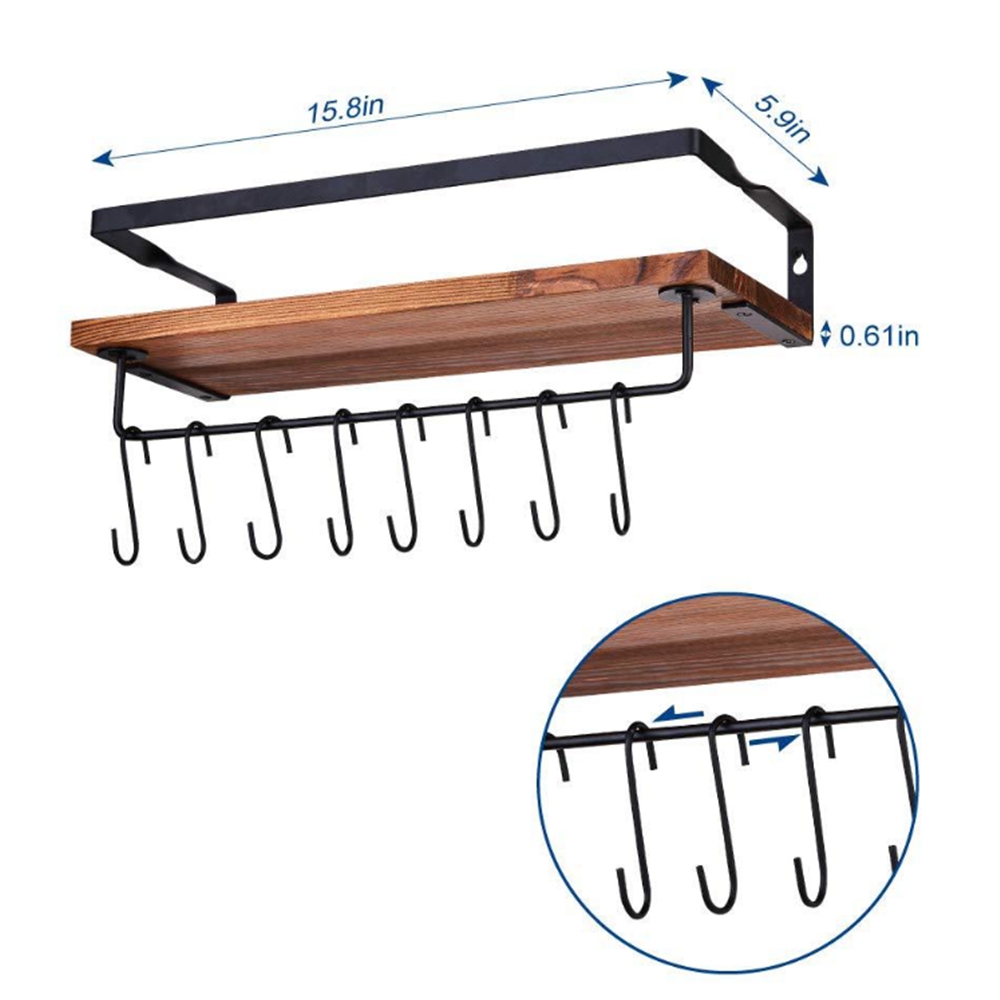 2pcs-Wall-Mounted-Shelves-Floating-Hanging-Storage-Rack-Home-Bathroom-Office-Towel-Holder-With-Hooks-1686039-6