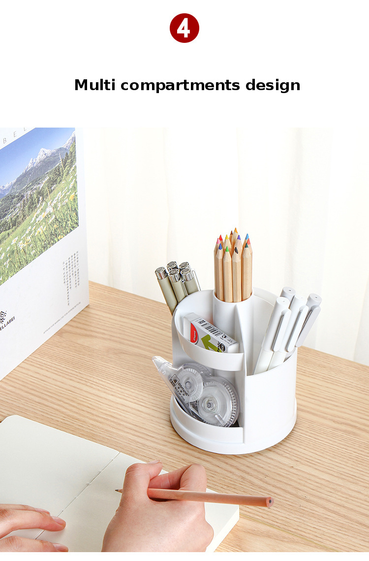 3-Colors-Rotating-Pen-Holder-Plastic-Space-saving-Desktop-Storage-Box-Stationery-Home-School-Supplie-1663472-5