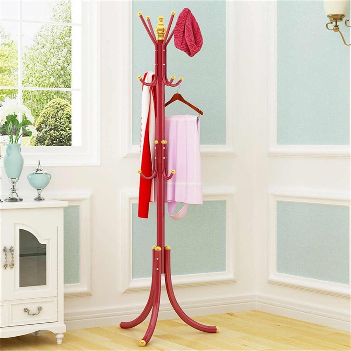 Coat-Rack-Hat-Stand-Clothes-Hanger-Umbrella-Holder-Metal-Home-Office-Entry-1679513-4