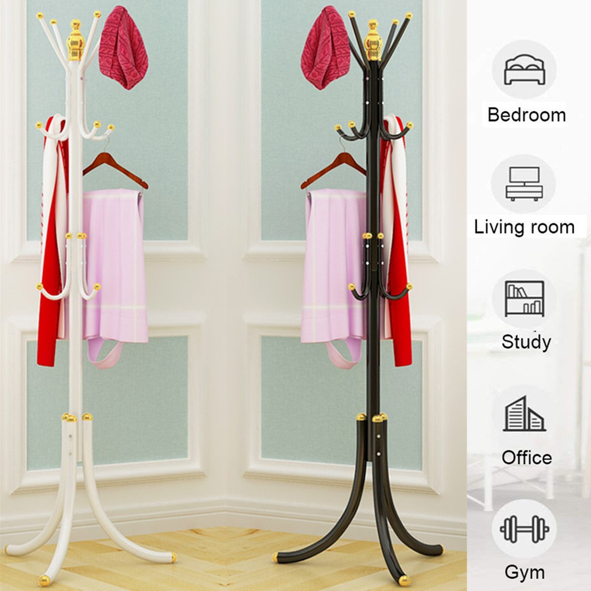 Coat-Rack-Hat-Stand-Clothes-Hanger-Umbrella-Holder-Metal-Home-Office-Entry-1679513-6