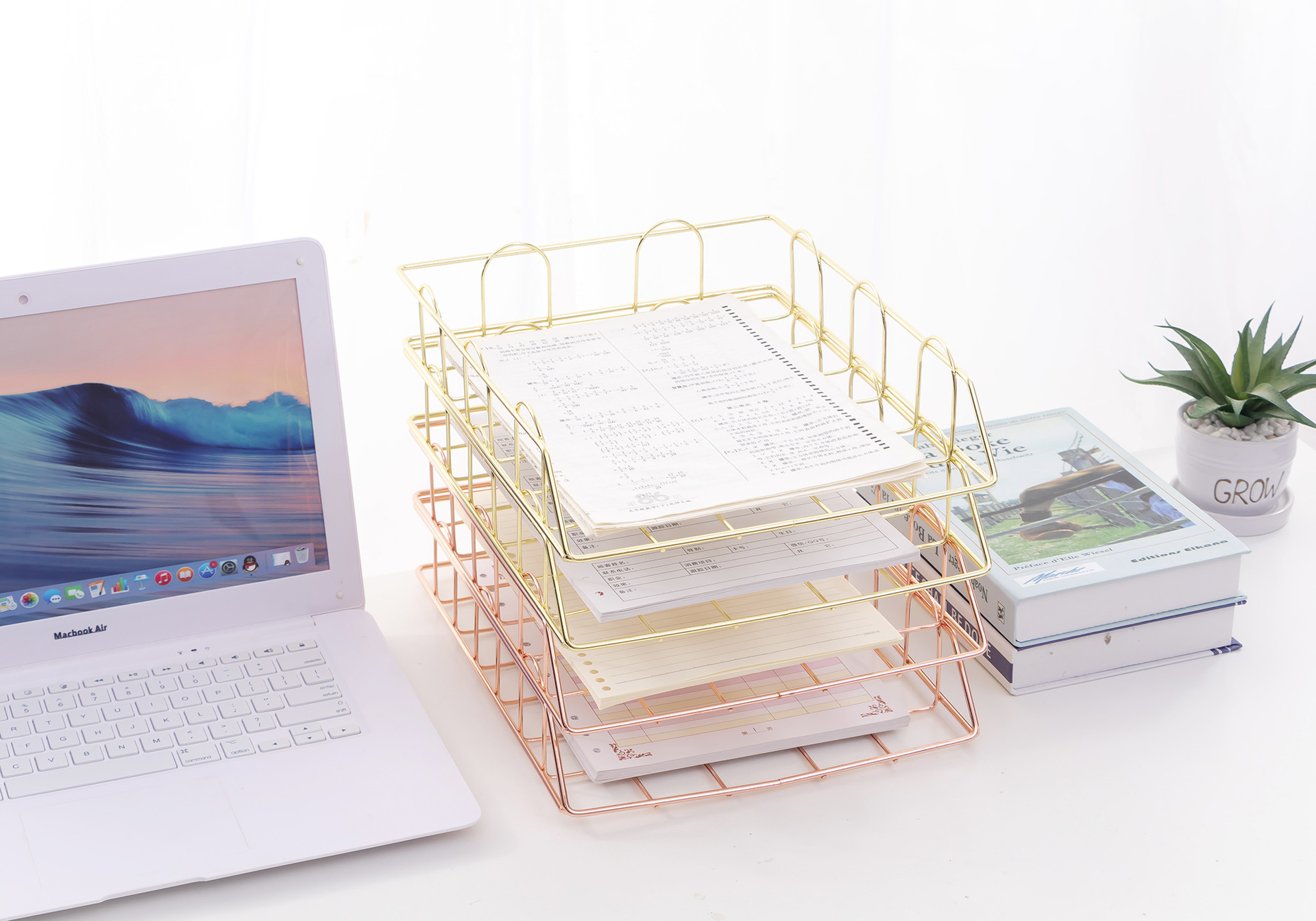 MingQiang-Single-layer-Stackable-File-Rack-Nordic-Style-Metal-Rack-Desktop-Organizer-Home-Office-Des-1692195-3