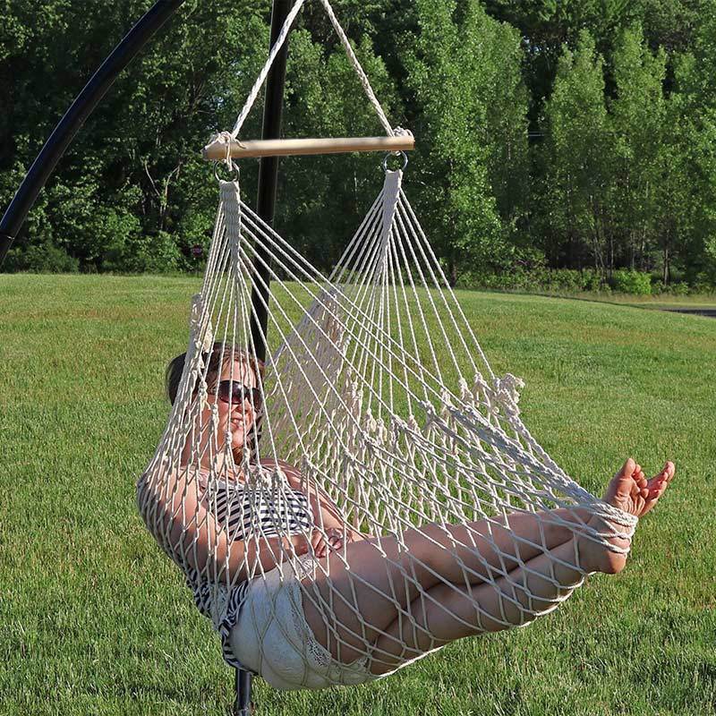 135-x-90CM-Portable-Outdoor-Swing-Cotton-Hammock-Chair-Wooden-Bar-Hanging-Rope-Chair-For-Garden-Pati-1304667-2