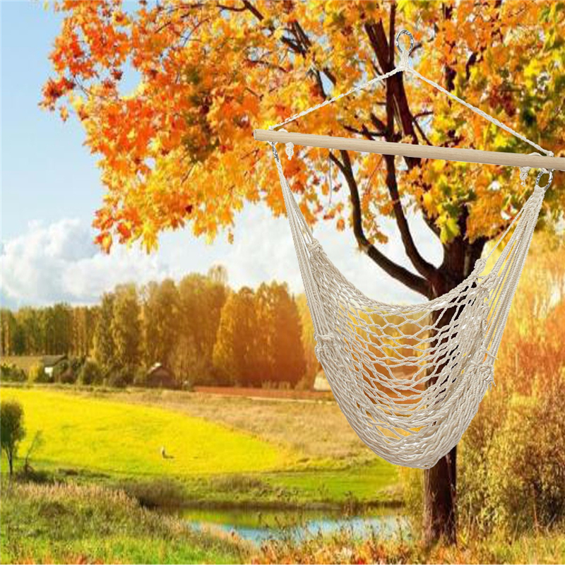 135-x-90CM-Portable-Outdoor-Swing-Cotton-Hammock-Chair-Wooden-Bar-Hanging-Rope-Chair-For-Garden-Pati-1304667-4