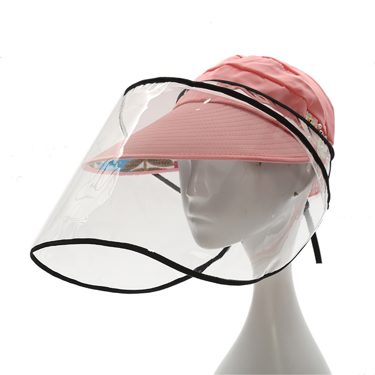 1PC-PVC-Transparent-Mask-Full-Face-Cover-Dustproof-Splash-proof-Hat-Protective-Shade-1658259-3