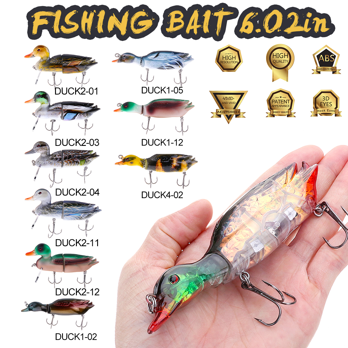 1PC-ZANLURE-5-13CM-59g-3D-Duck-Artificial-Fishing-Lure-With-Hooks--Hard-Baits-Minnow-Topwater-Wobble-1646056-1