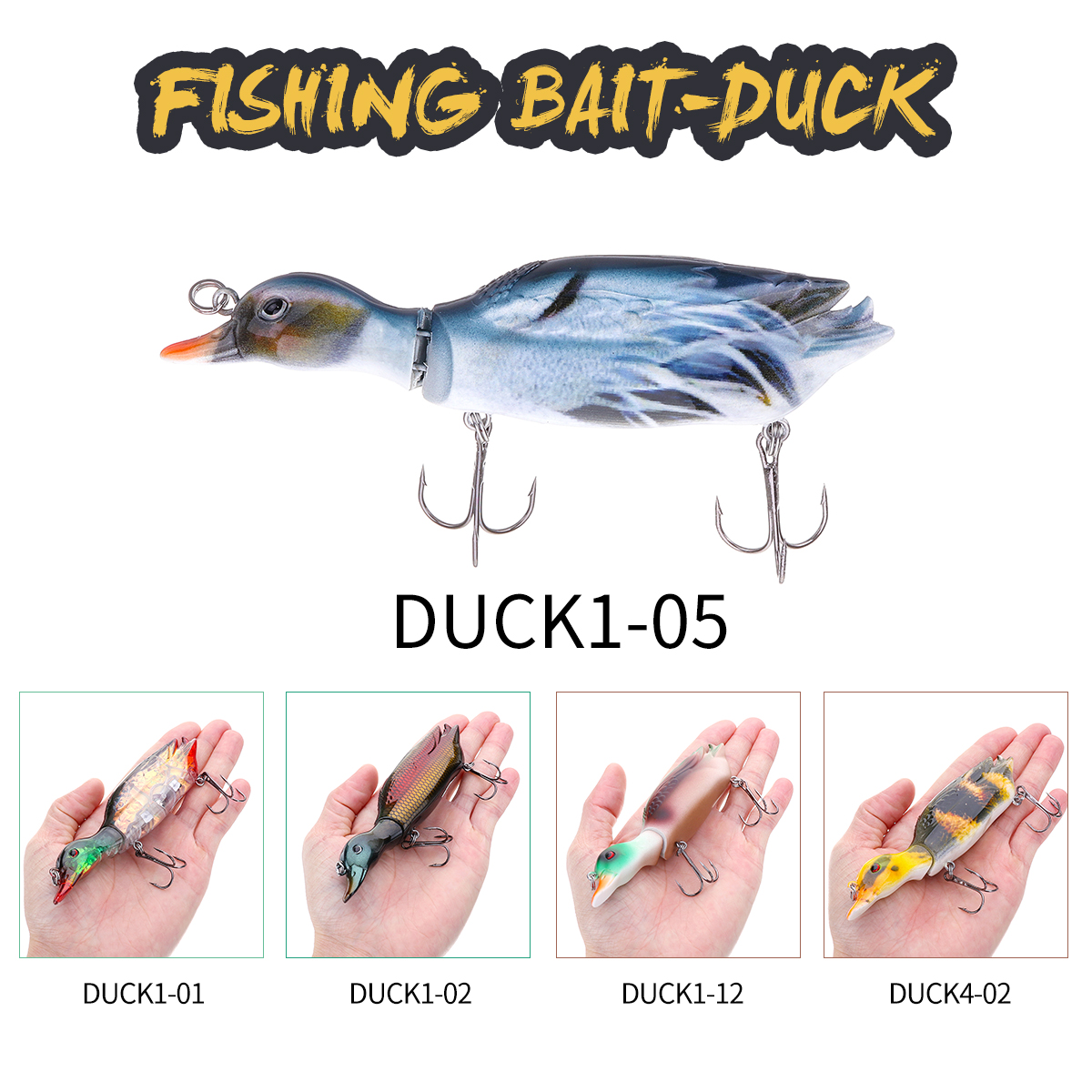 1PC-ZANLURE-5-13CM-59g-3D-Duck-Artificial-Fishing-Lure-With-Hooks--Hard-Baits-Minnow-Topwater-Wobble-1646056-2