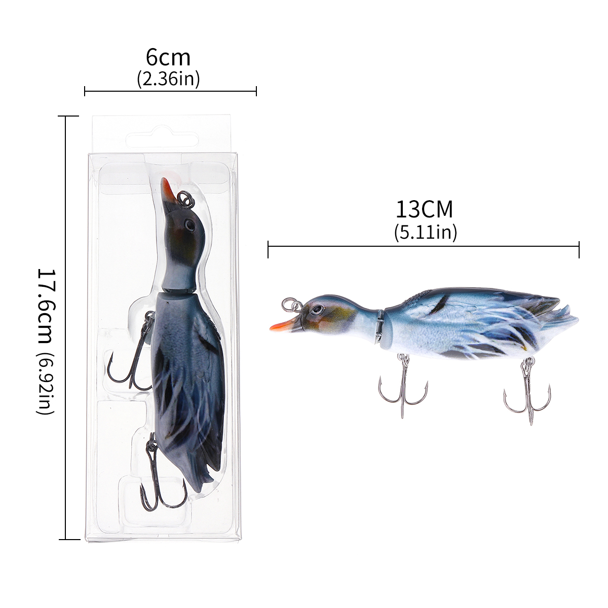 1PC-ZANLURE-5-13CM-59g-3D-Duck-Artificial-Fishing-Lure-With-Hooks--Hard-Baits-Minnow-Topwater-Wobble-1646056-4