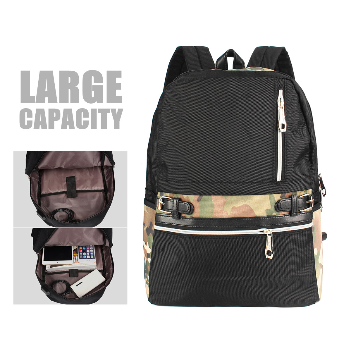 295x125x435cm-Anti-Theft-Waterproof-Backpack-With-USB-Charging-Port-Outdoor-Travel-Fishing-Bag-1287206-2