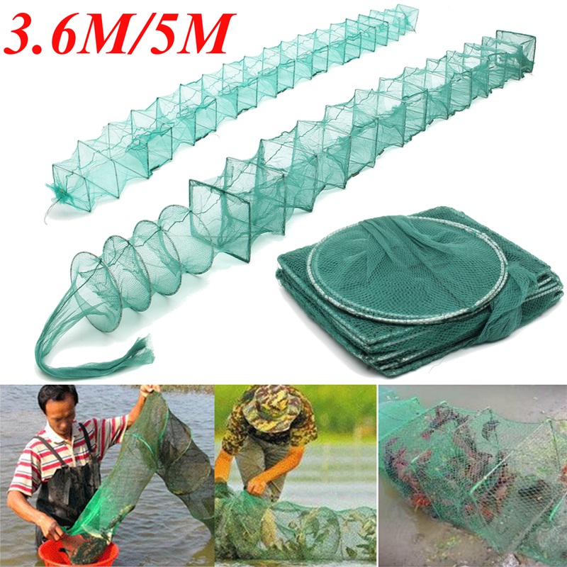 36M-5M-Long-Tube-Nylon-Mesh-Crayfish-Lobster-Catcher-Live-Trap-Fishing-Net-Eel-Prawn-Shrimp-1217283-2