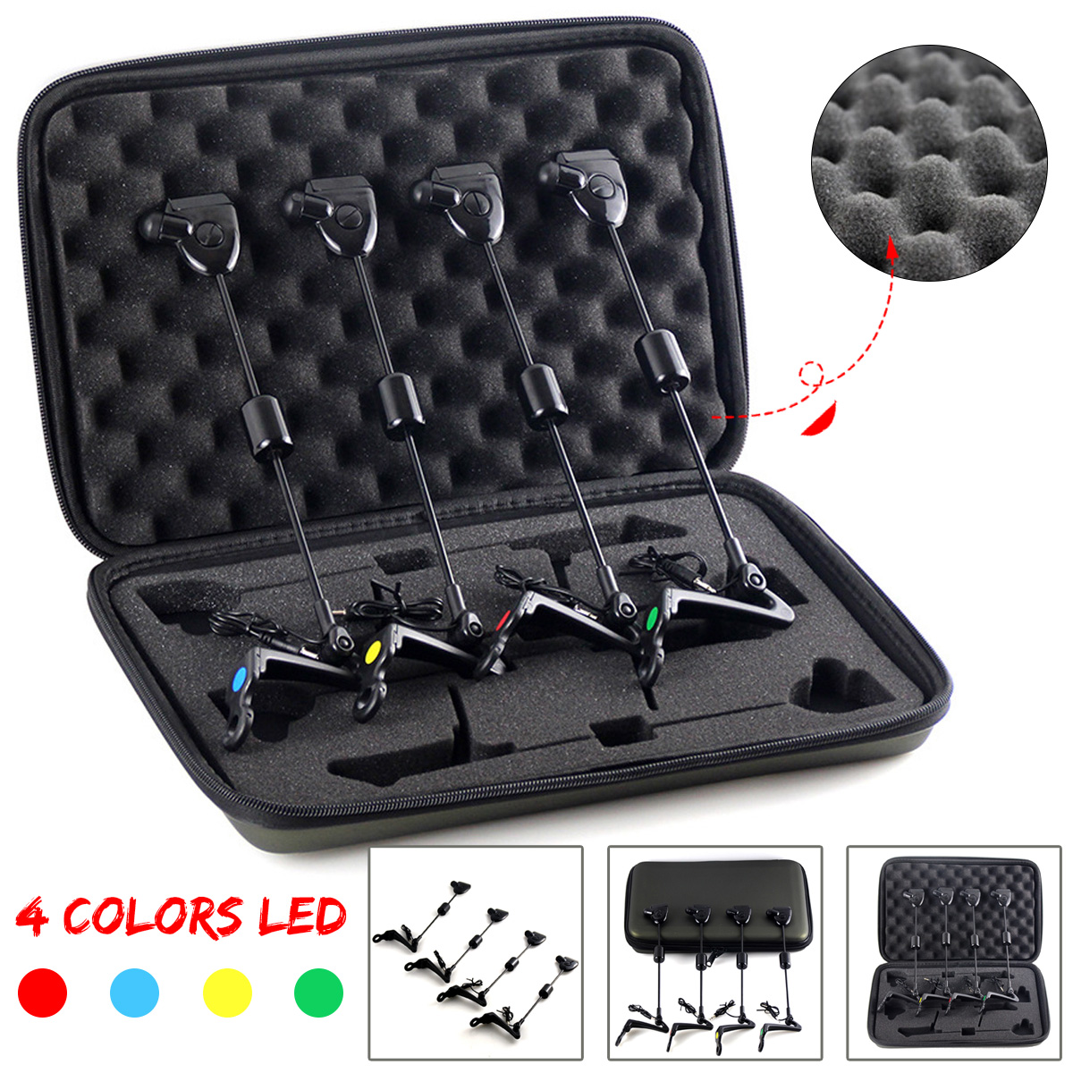 4-Colors-LED-Illuminated-Indicator-Fishing-Swinger-Set-With-Zipper-Case-Fish-Bite-Alarm-Hanger-Swing-1683357-1