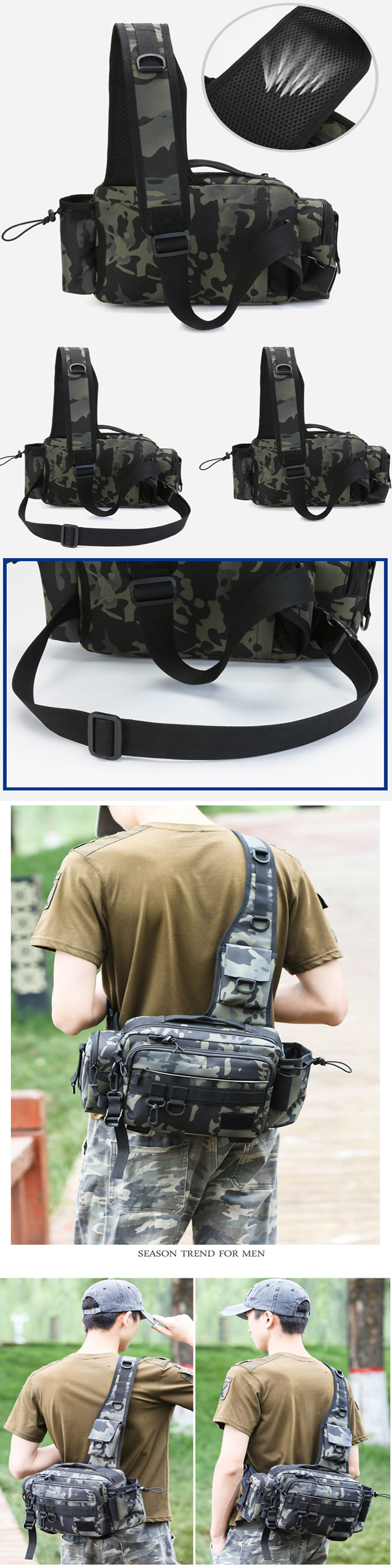 600D-Nylon-620G-Multifunctional-Fishing-Tackle-Bags-Single-Shoulder-Crossbody-Bag-Waist-Pack-Fish-Lu-1842073-3