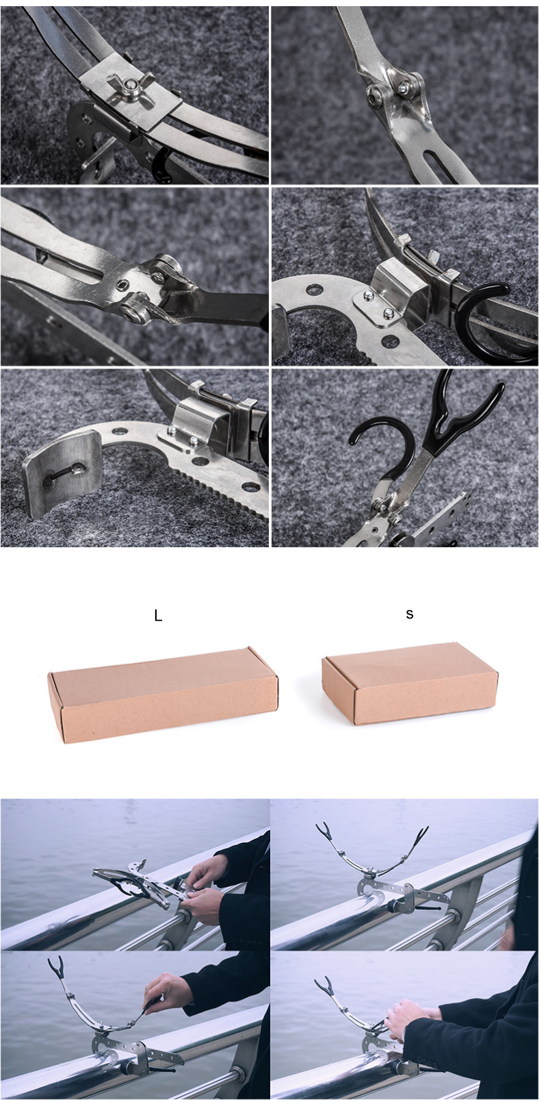 LEO-Stainless-Steel-Fishing-Rod-Racks-Holders-Adjustable-Removable-Boat-Support-Pole-Stand-Bracket-O-1887061-4