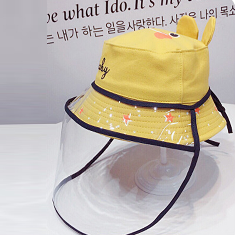 Removable-Anti-spitting-Cute-Kids-Fisherman-Hat-Protective-Mask-Hat-Sunhat-Dustproof-Transparent-Pla-1683366-9