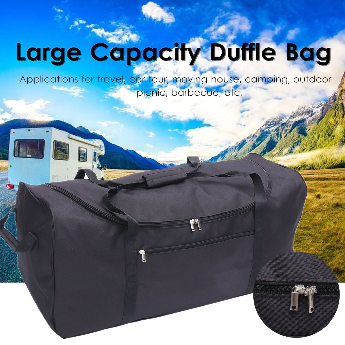 Waterproof-Black-Oxford-Cloth-Large-Capacity-Bag-Foldable-Backpack-Outdoor-Sports-Travel-Hiking-Fitn-1451556-8