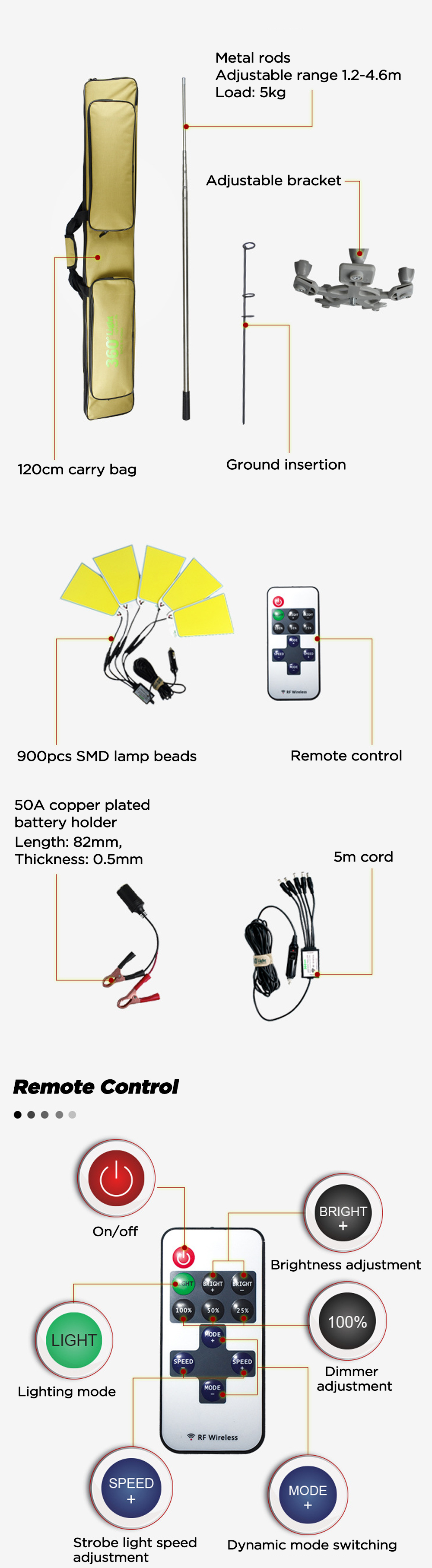 XANES-120W-11766LM-900pcs-COB-Fishing-Lamp-3-Modes-Brightness-46m-Telescopic-Pillar-Lamp-Camping-Lig-1870646-2