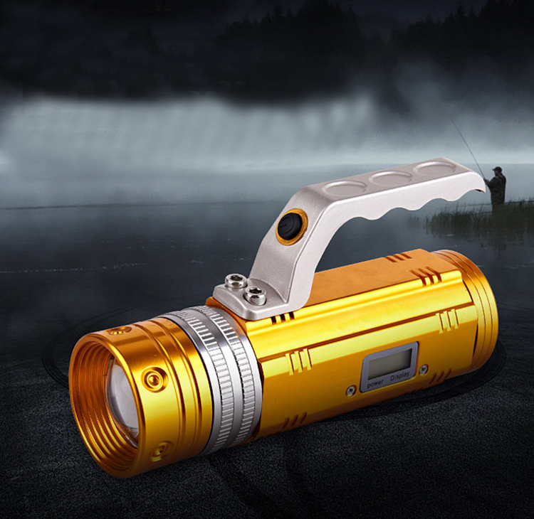 XANES-450LM-3-Color-LEDs-200-300m-Range-Zoomable-Rechargeable-Fishing-Flashlight-With-LCD-Charger-1245462-1
