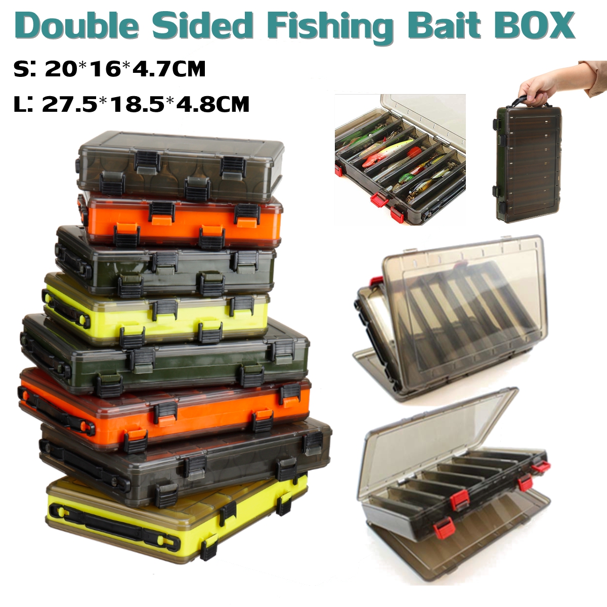 ZABLURE-1014-Grid-Fish-Lure-Box-Double-Sided-Plastic-Fishing-Bait-Case-Tackle-Storage-Box-1619937-6