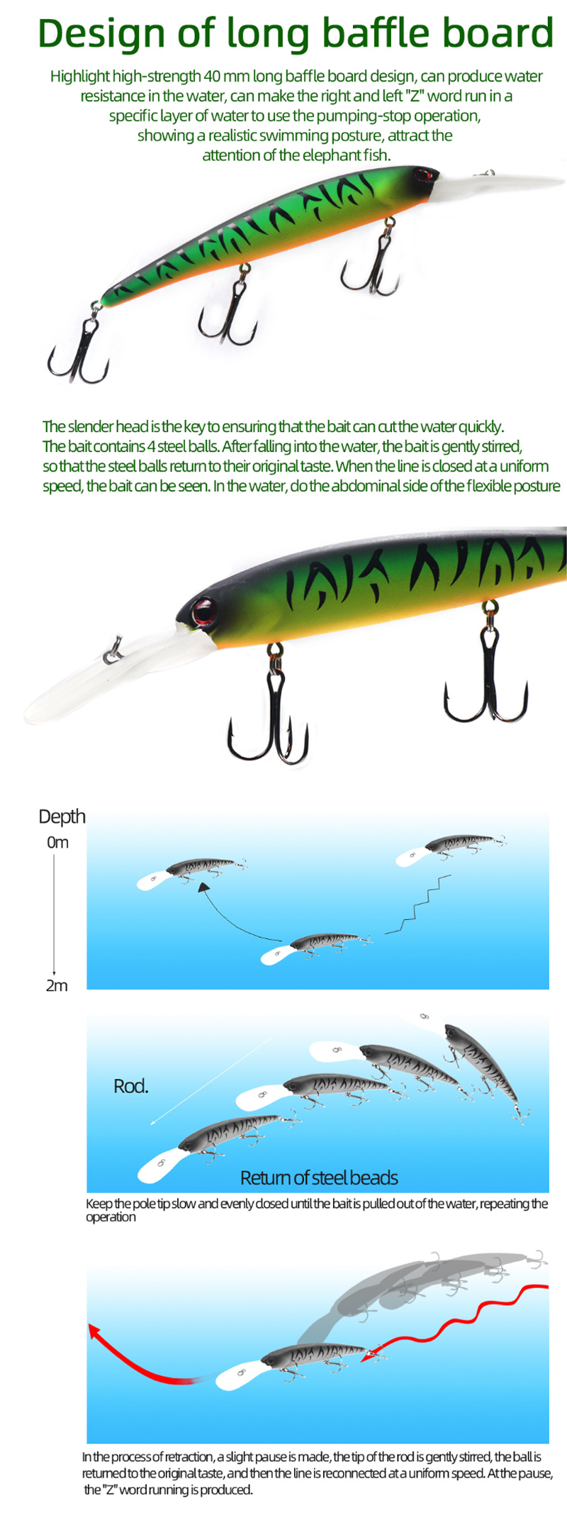 ZANLURE-1-Pcs-16cm-19g-Hard-Bait-Outdoor-Fishing-Lure-Portable-Hunting-Fishing-Tackle-Hooks-1515881-2