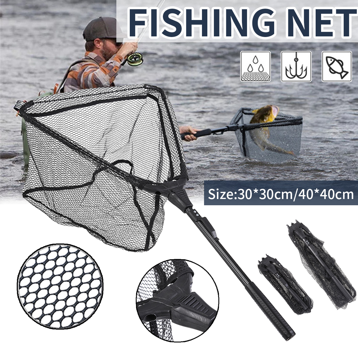 ZANLURE-12quot16quot-Aluminum-Alloy-Triangle-Fishing-Net-Retractable-Fishing-Net-Telescoping-Foldabl-1790416-1