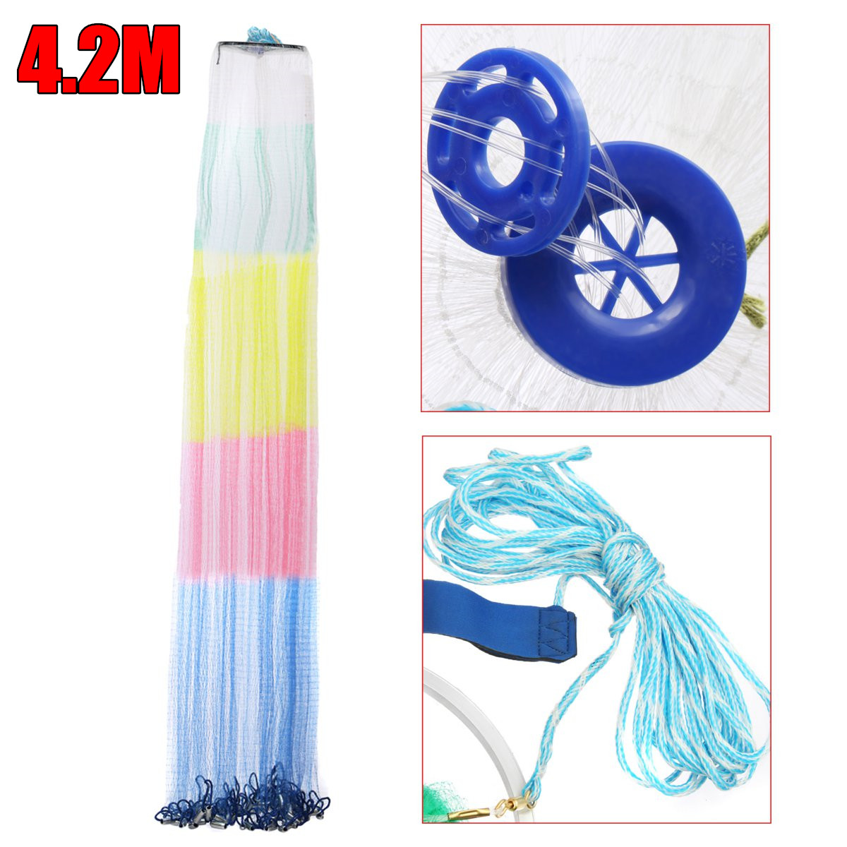 ZANLURE-14ft-42m-Upgrade-Hand-Cast-Fishing-Net-Colorful-Bait-Strong-Nylon-Line-Full-Spread-1560342-1