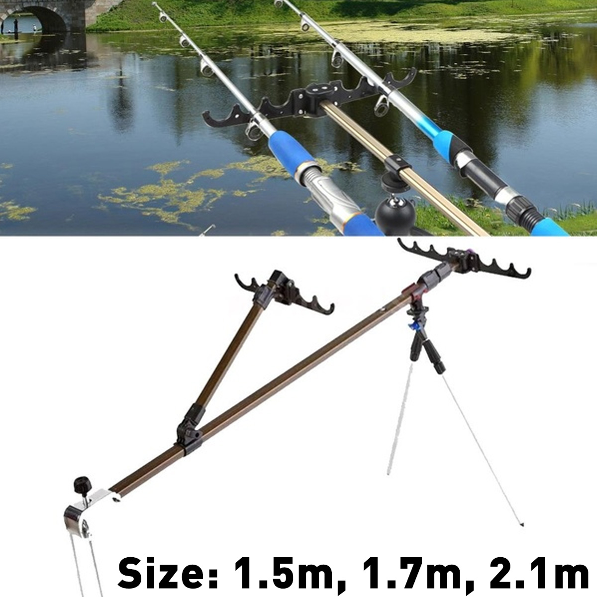 ZANLURE-1517m-Alloy-Fishing-Rod-Holder-Adjustable-Fish-Pole-Stand-Bracket-With-Support-Tripod-1619944-1