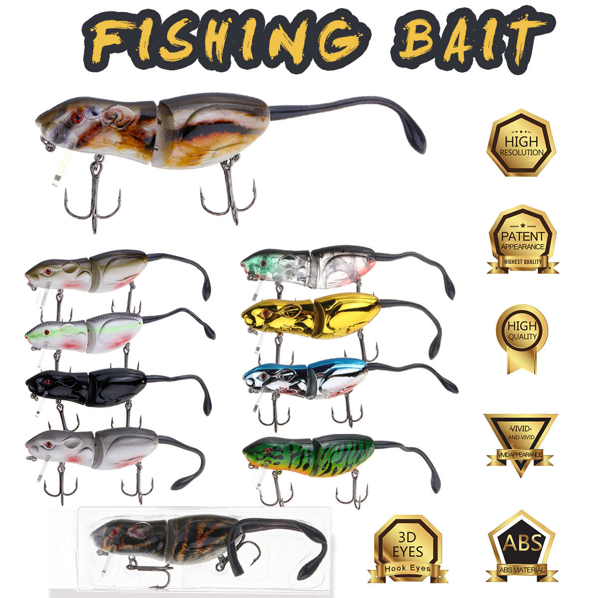 ZANLURE-1PC-16CM-45g-3D-Eyes-Mice-Rat-Shape-Lure-Artificial-Fishing-Bait-With-2-Hooks-Fishing-Tackle-1646066-2