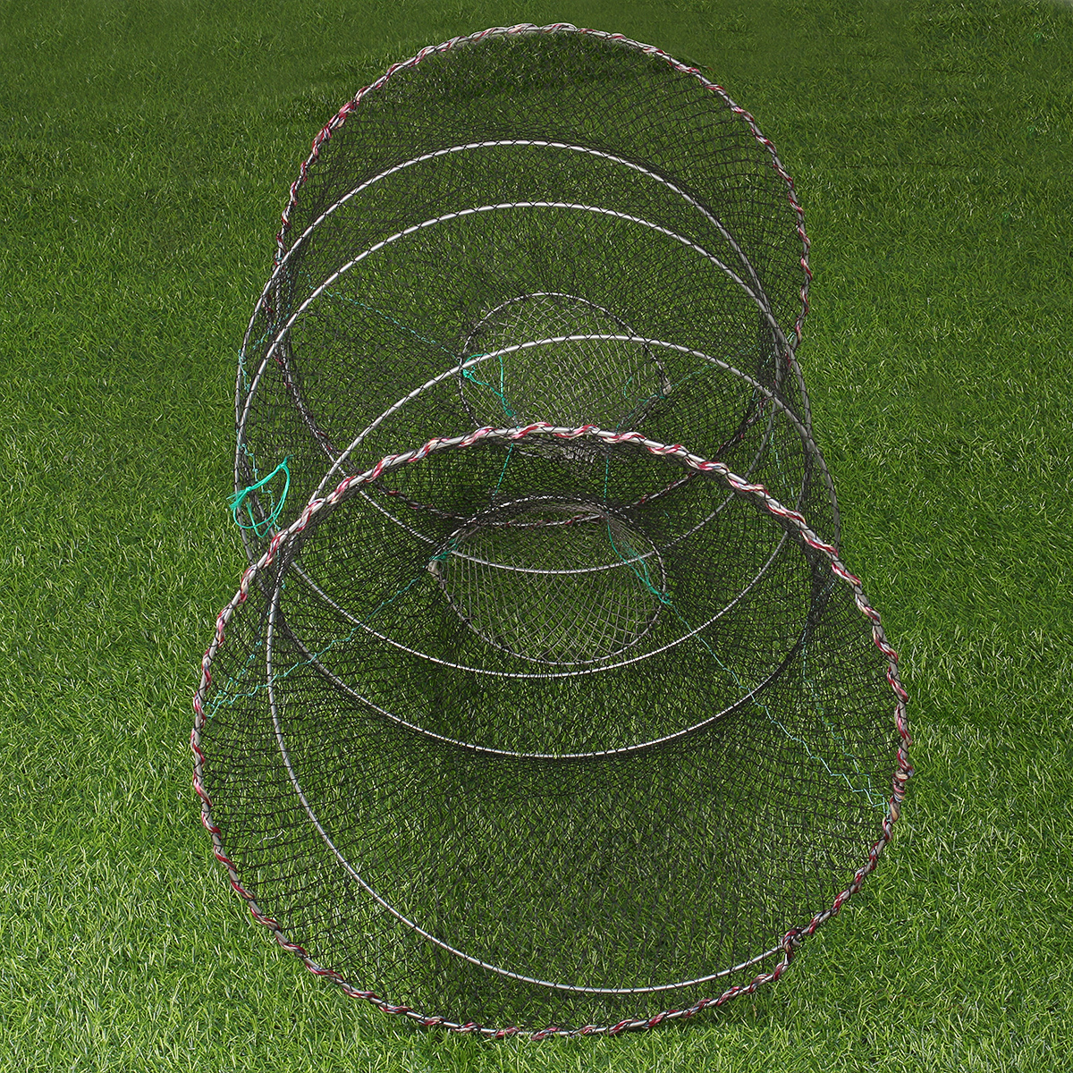 ZANLURE-25-50cm-Diameter-Folding-Fishing-Net-Cage-Crabs-Fish-Crawdad-Shrimp-Bait-Trap-Cast-Dip-Case--1813874-11