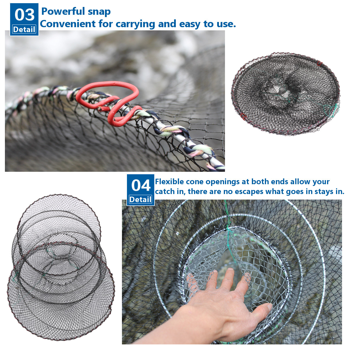 ZANLURE-25-50cm-Diameter-Folding-Fishing-Net-Cage-Crabs-Fish-Crawdad-Shrimp-Bait-Trap-Cast-Dip-Case--1813874-7
