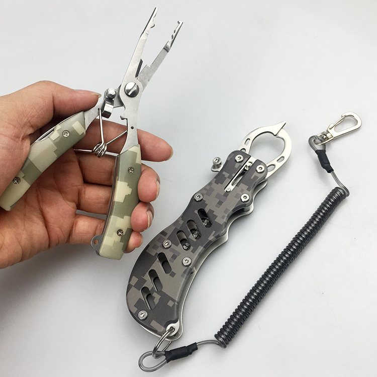 ZANLURE-2PCS-Stainless-Steel-Camouflage-Fish-Pliers-Set-Fishing-Gripper-Set-Outdoor-Portable-Fishing-1613981-2
